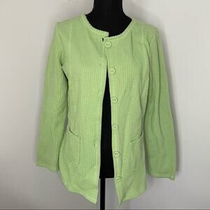 j.h. Collectibles Cardigan Womens Size S Green Long Sleeve Cotton Blend Preppy